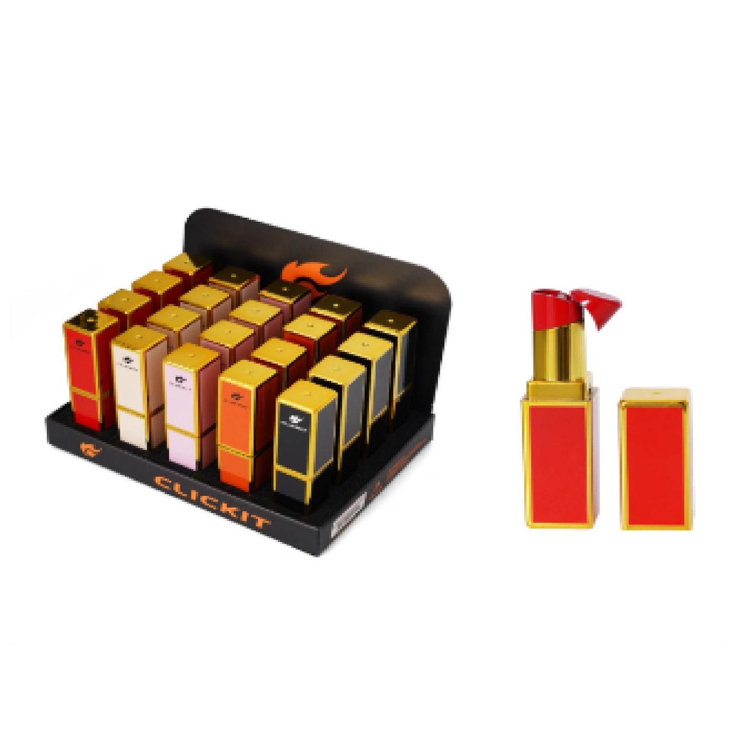 Clickit Lipstick Flame Lighter Butane Refillable