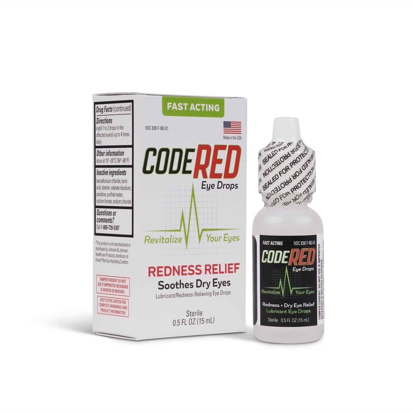 Code Red Eye Drops Fast Acting Redness Relief 0.5oz