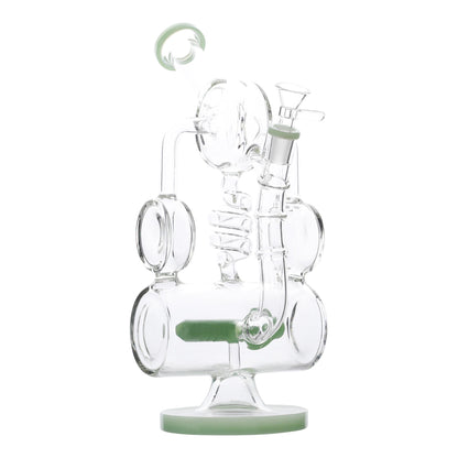 YX Coiled Inline Percolator Bong 13in Borosilicate Glass