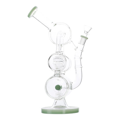 YX Coiled Inline Percolator Bong 13in Borosilicate Glass