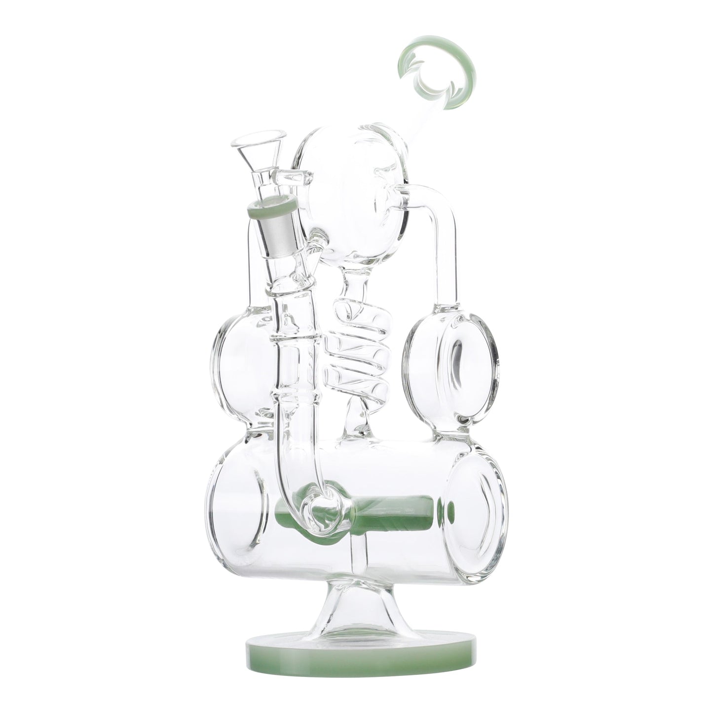 YX Coiled Inline Percolator Bong 13in Borosilicate Glass