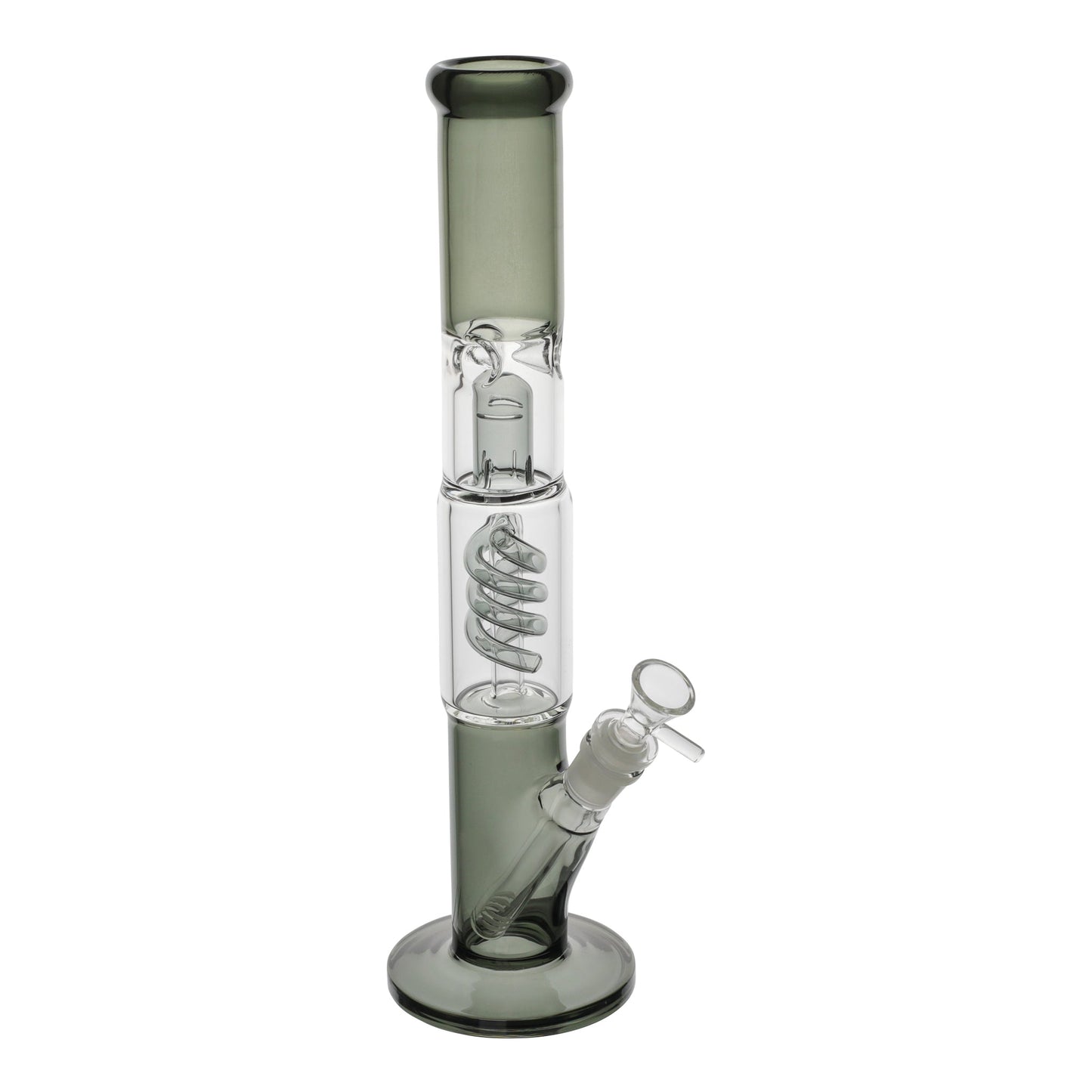Amy Coiled Straight Tube Bong 14in Glass Teal
