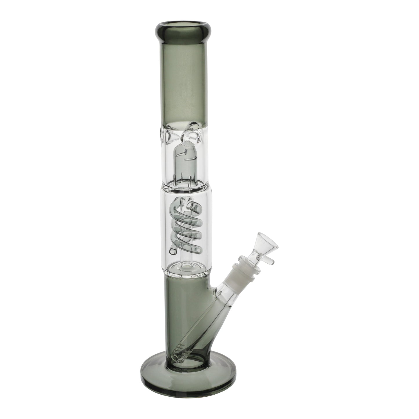 Amy Coiled Straight Tube Bong 14in Glass Teal
