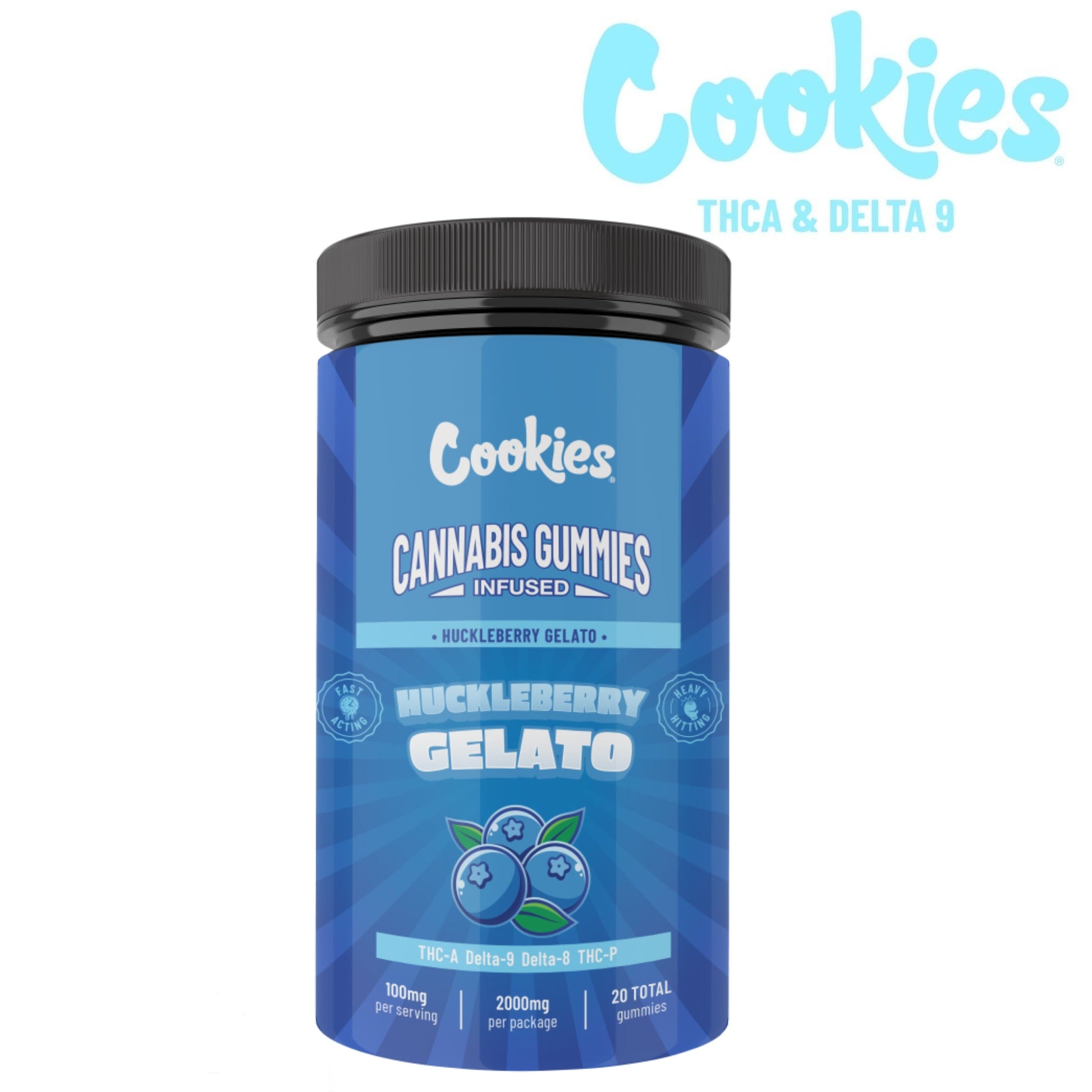 Cookies Huckleberry Gelato THC-A Delta 9 Gummies 2500mg 25ct