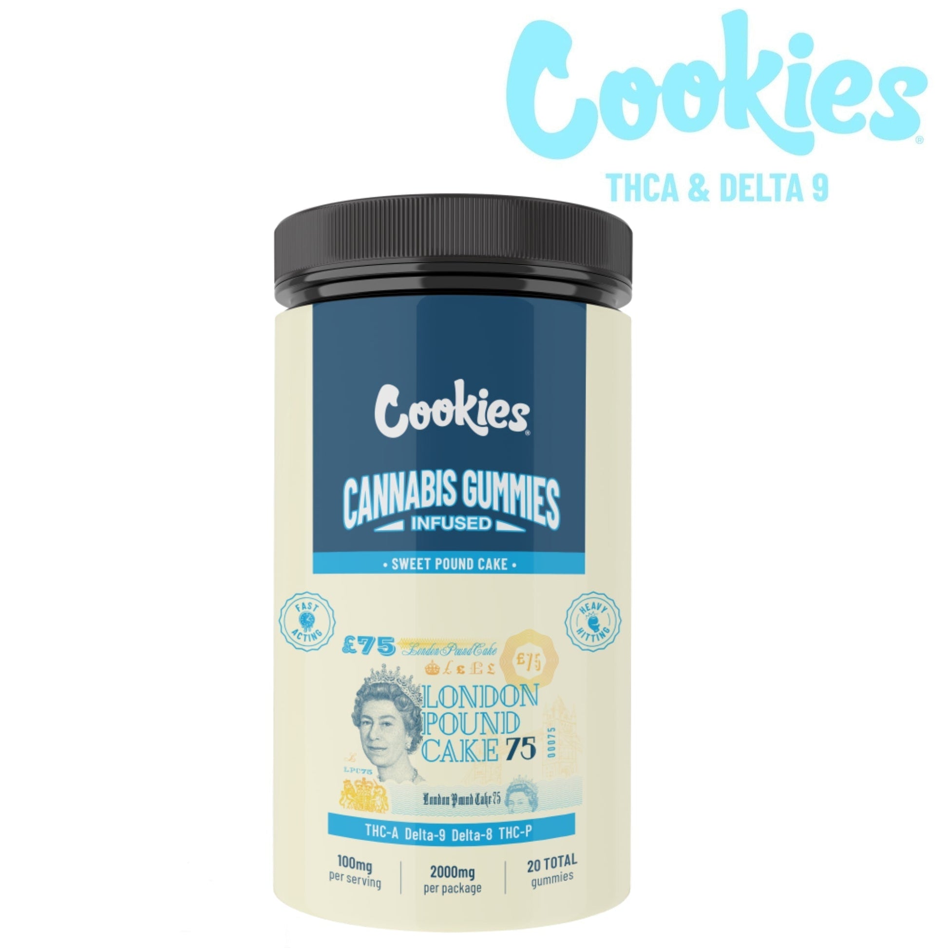 Cookies Sweet Pound Cake THC-A Delta 9 Gummies 2500mg 25ct
