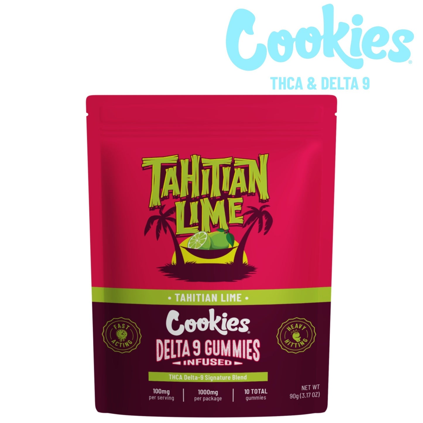 Cookies Tahitian Lime THC-A Delta 9 Gummies 1000mg