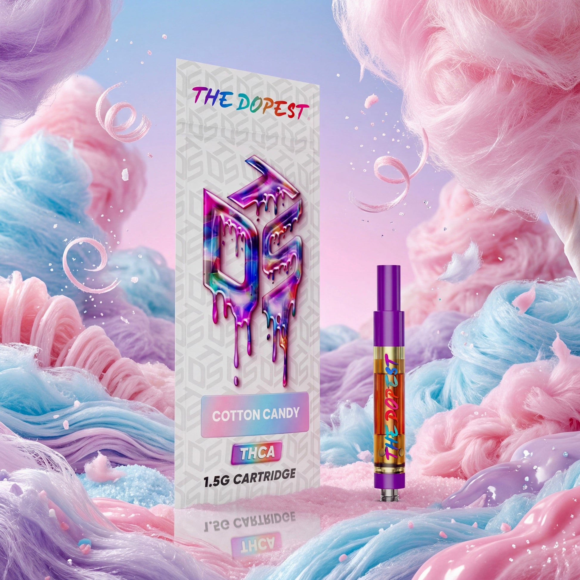 The Dopest Cotton Candy 1.5G THCa Liquid Diamonds Vape Cartridge