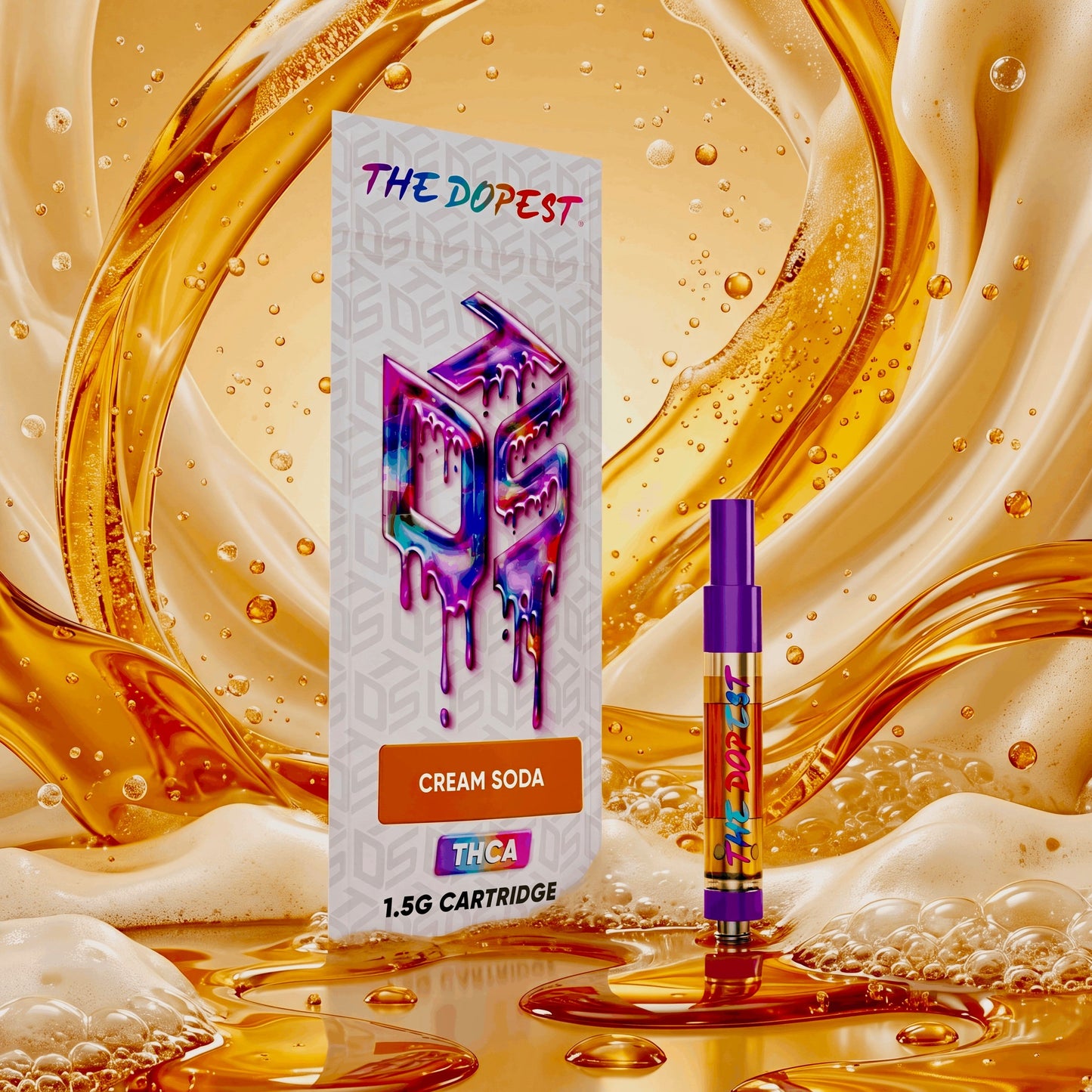 The Dopest Cream Soda 1.5G Liquid Diamonds THCA Vape Cartridge