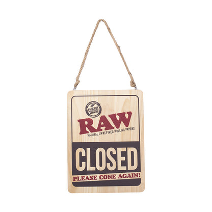 RAW LARGE WOODEN SIGN 12"X16"