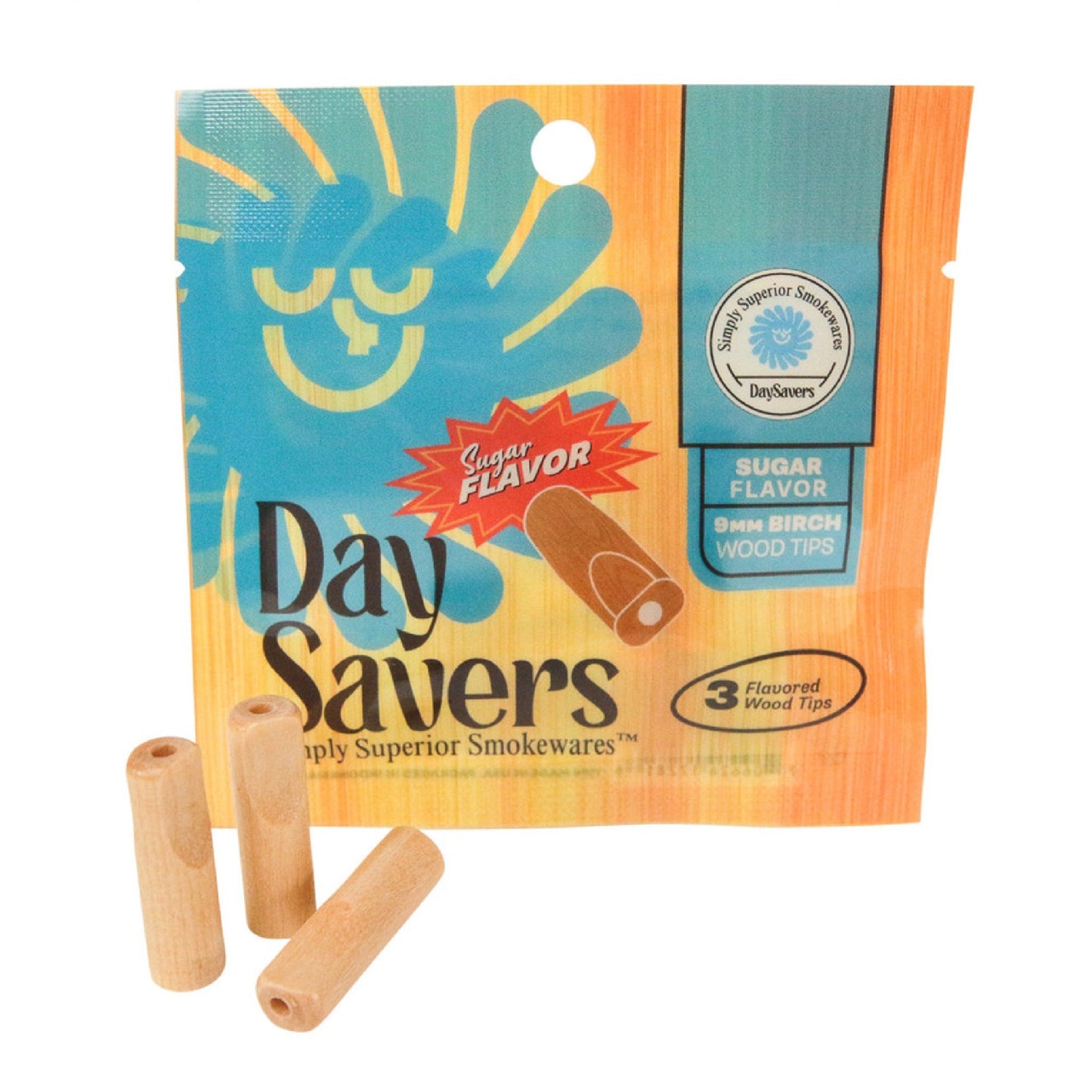 Day Savers 9mm Sugar Wood Filter Tips 3 Pack