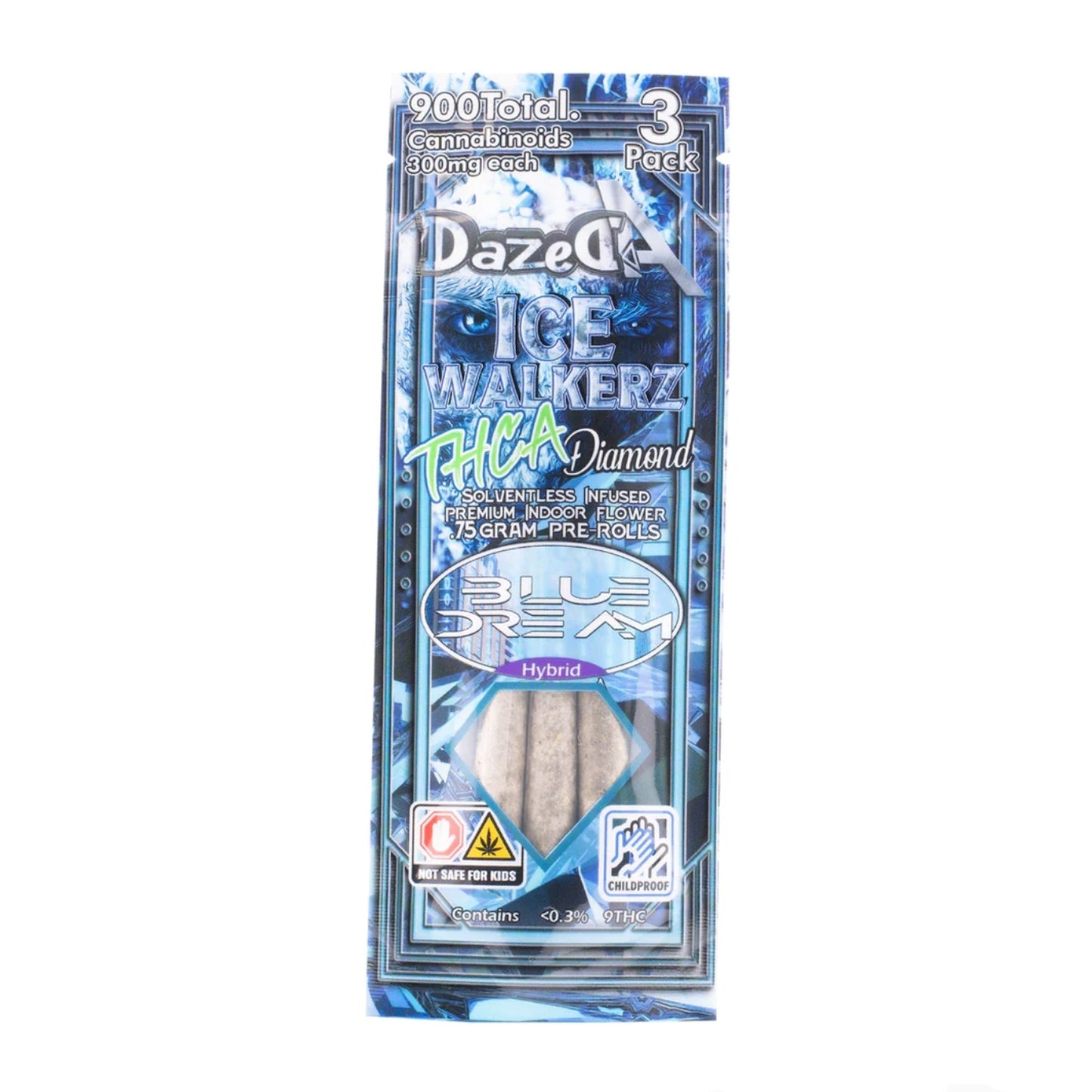 Dazed Icewalker THC-A Pre-Rolls 3pk