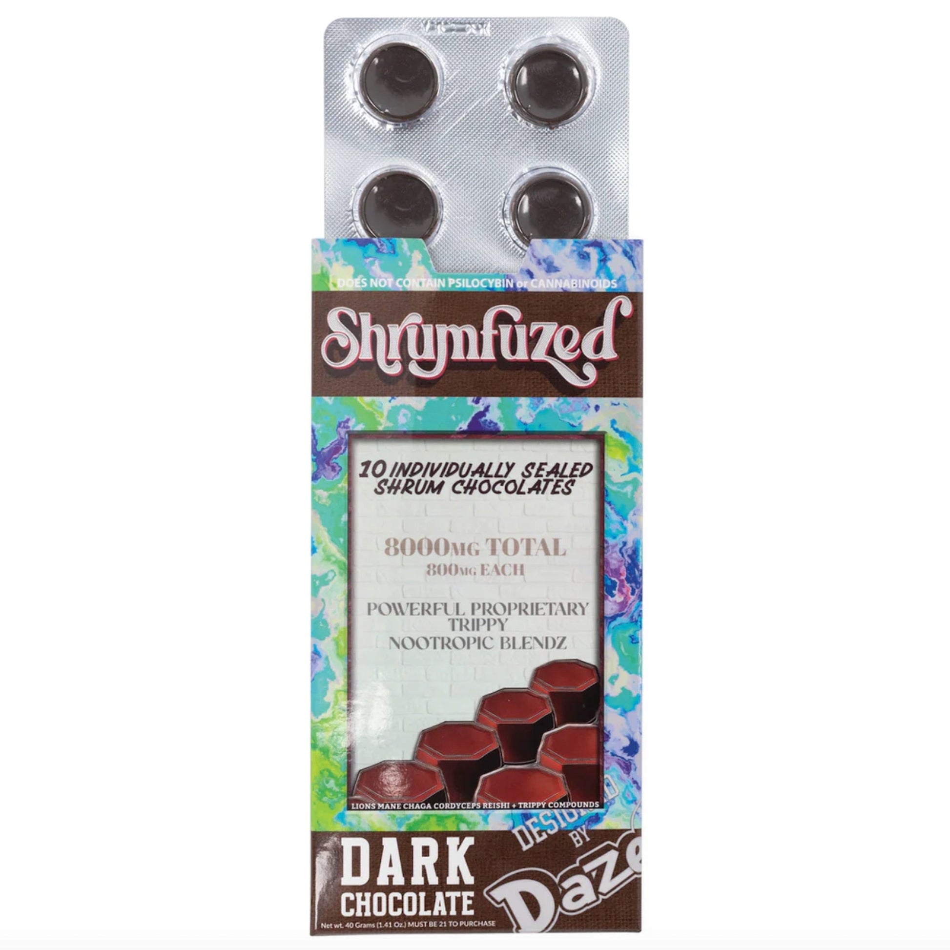 Dazed Shrumfused Mushroom Chocolates 10ct