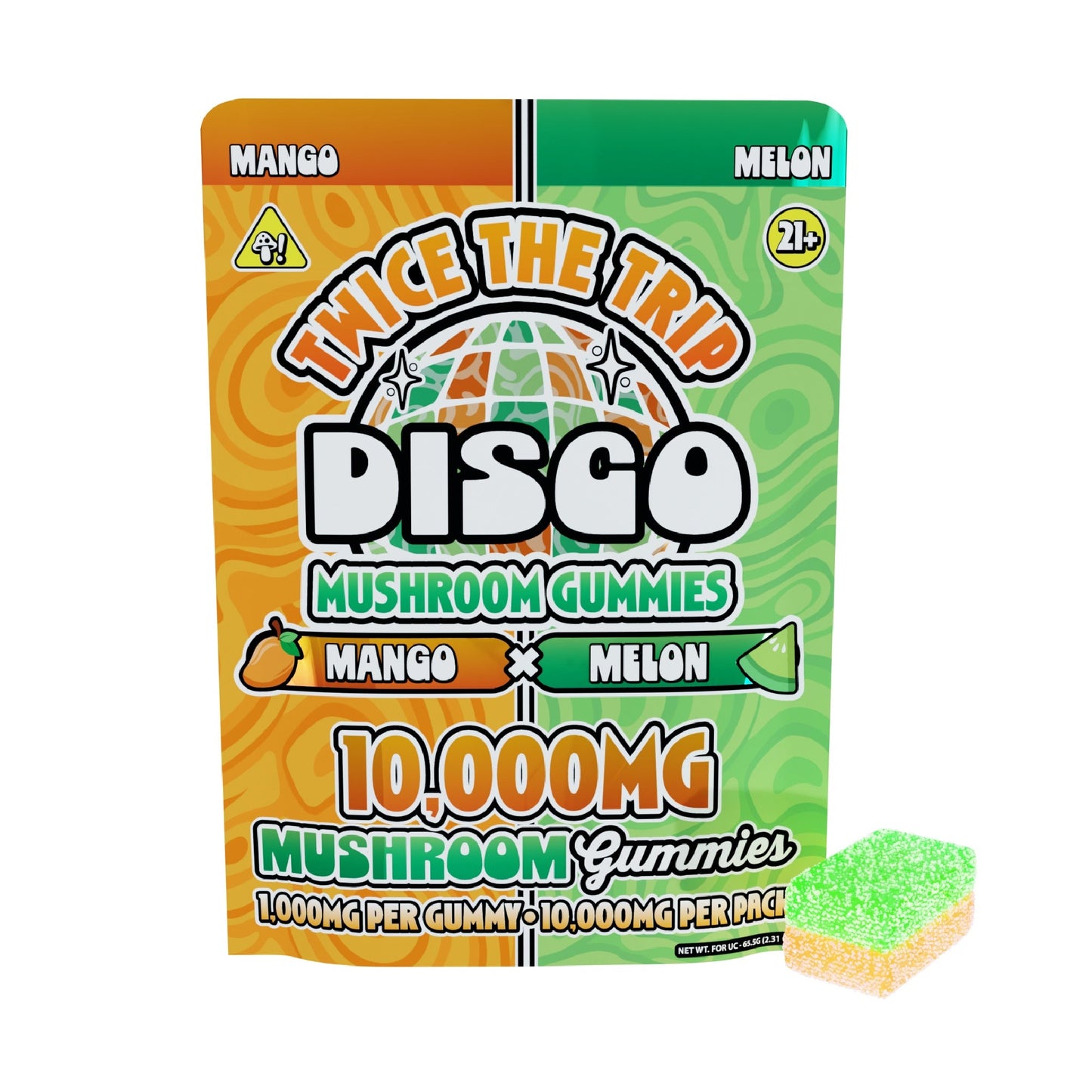 Disco Mushrooms Twice The Trip Double Stack Gummies 10000mg 10ct
