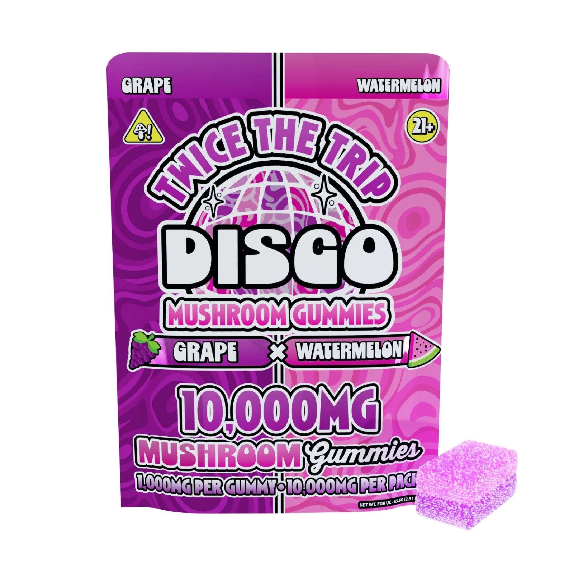 Disco Mushrooms Twice The Trip Double Stack Gummies 10000mg 10ct