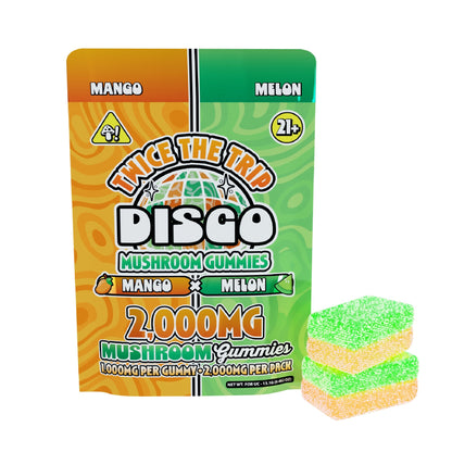 Disco Mushrooms Twice The Trip Double Stack Gummies 2000mg
