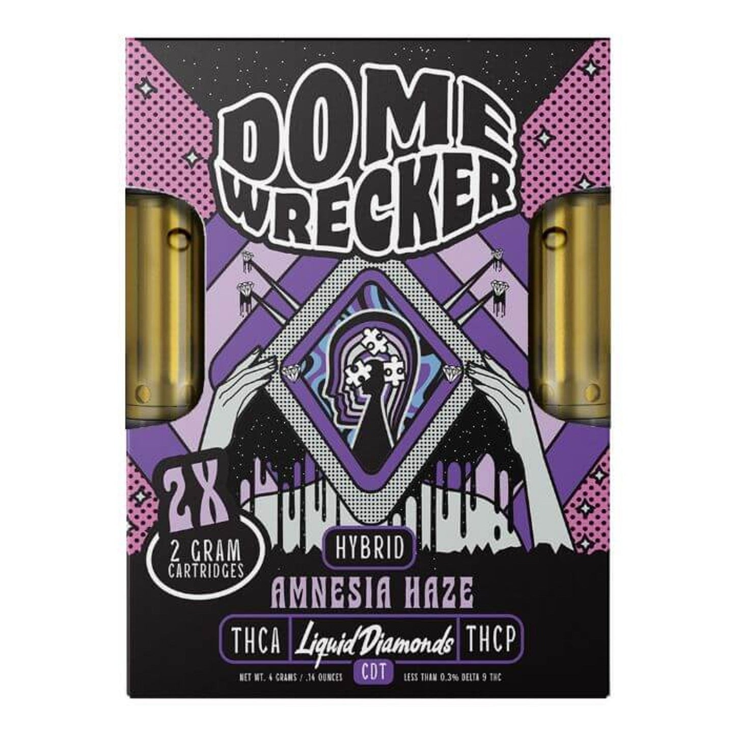 Dome Wrecker Amnesia Haze THC-A Duo Cartridges 4000mg