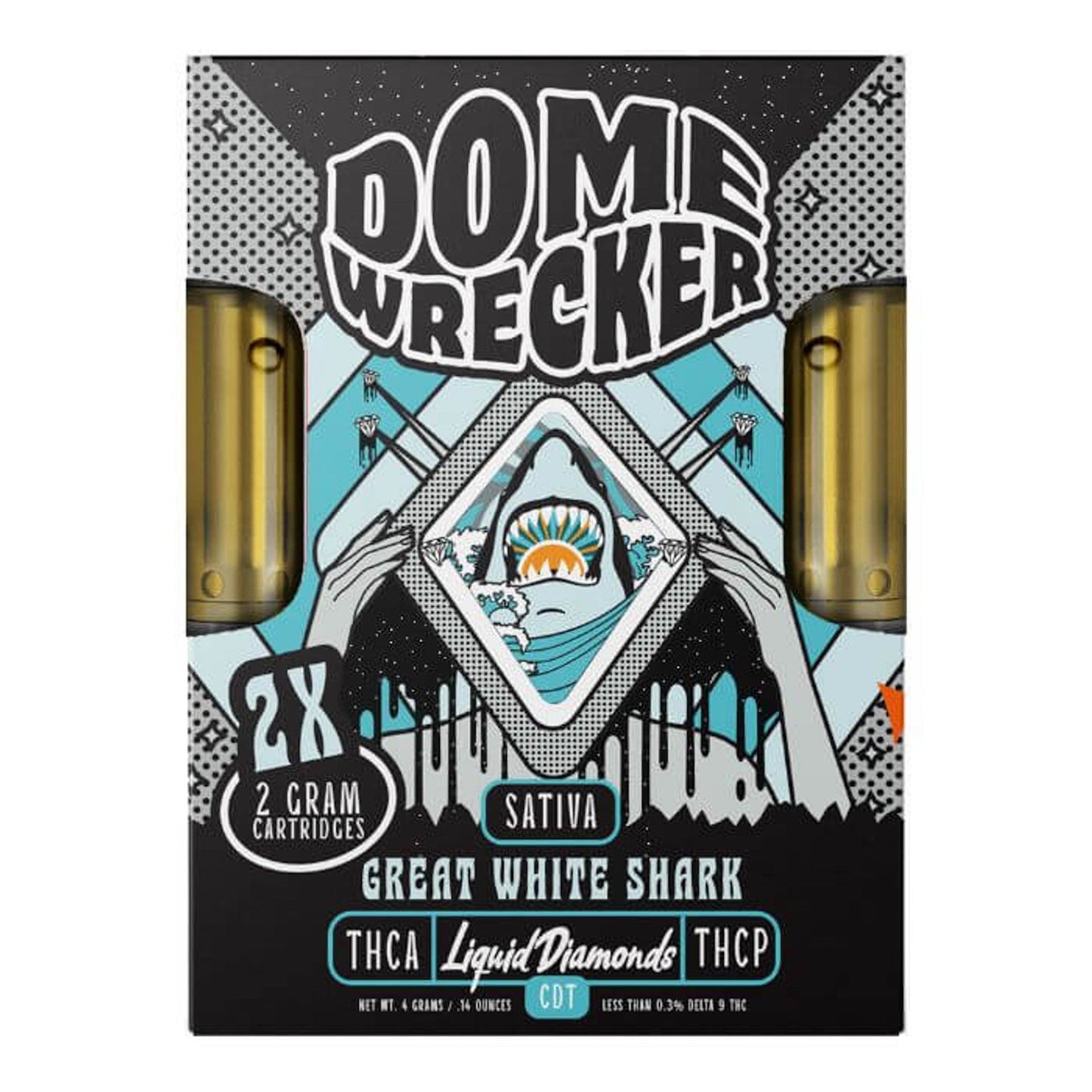 Dome Wrecker Great White Shark THC-A Duo Cartridges 4000mg