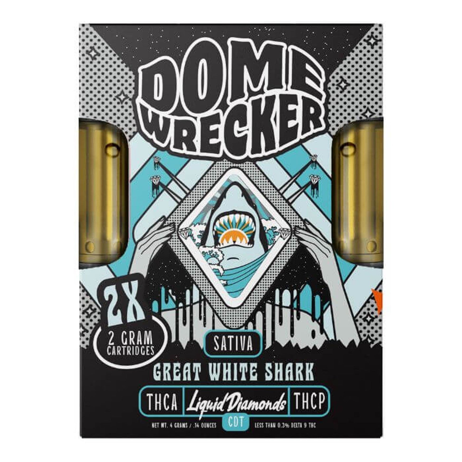 Dome Wrecker Great White Shark THC-A Duo Cartridges 4000mg