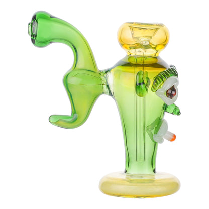 Allied International Doobie Face Bubbler 7in Borosilicate Glass
