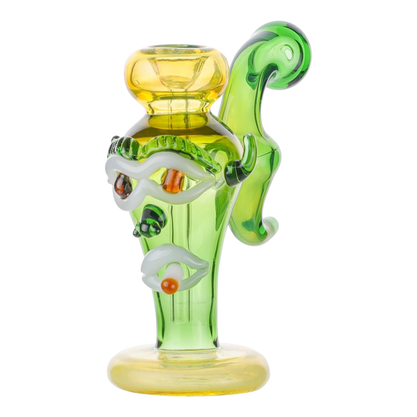 Allied International Doobie Face Bubbler 7in Borosilicate Glass