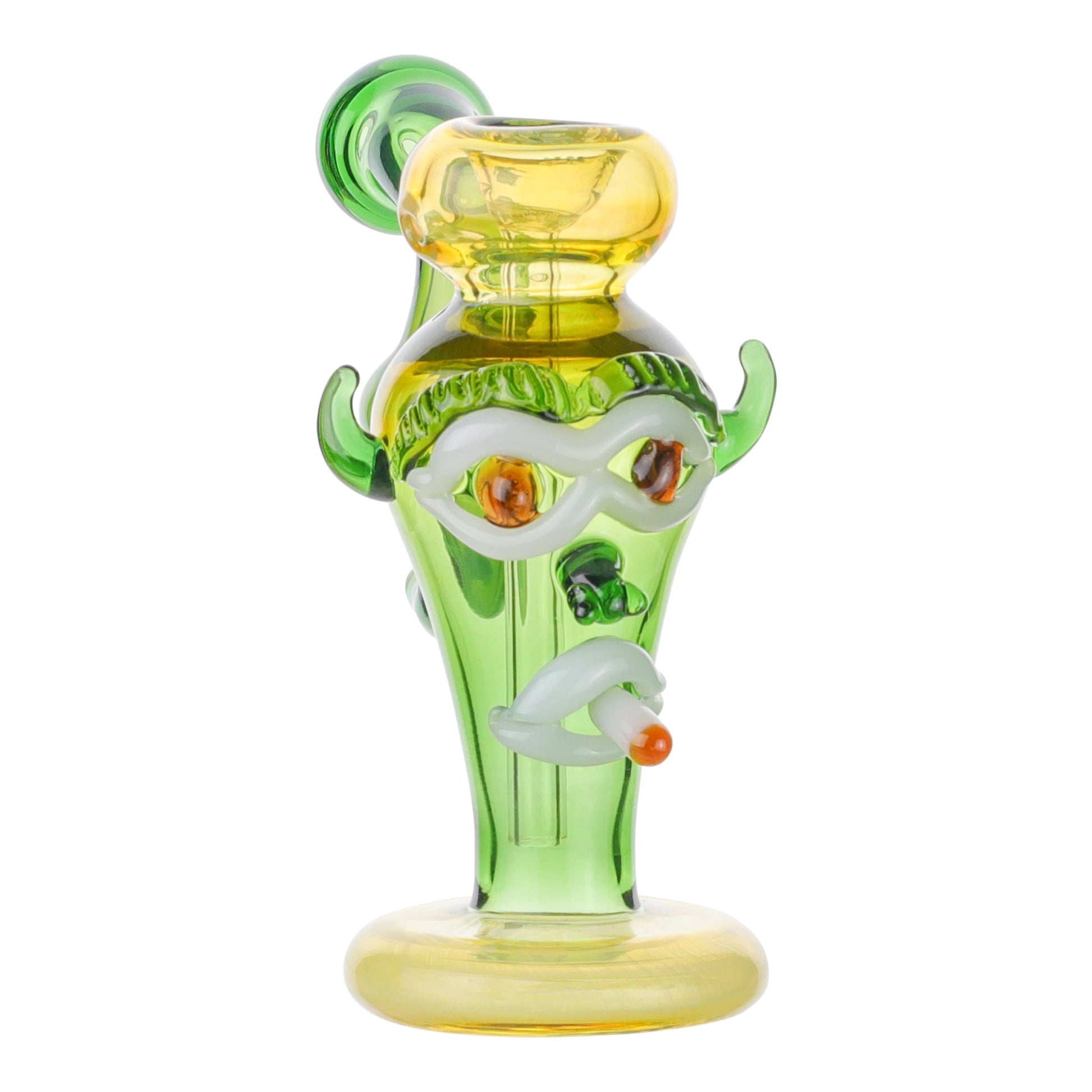 Allied International Doobie Face Bubbler 7in Borosilicate Glass