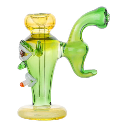Allied International Doobie Face Bubbler 7in Borosilicate Glass