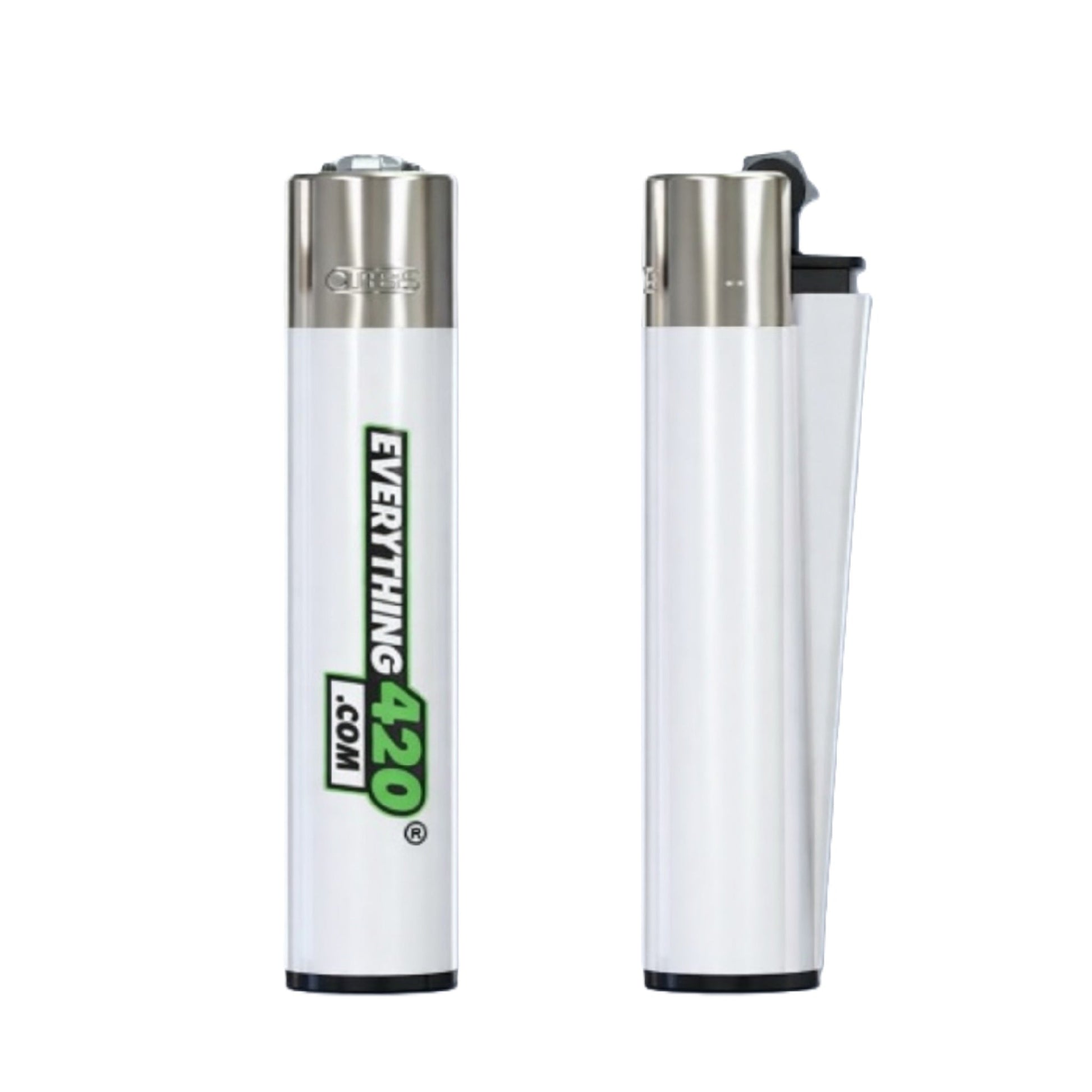 E420 White Logo Clipper Lighter