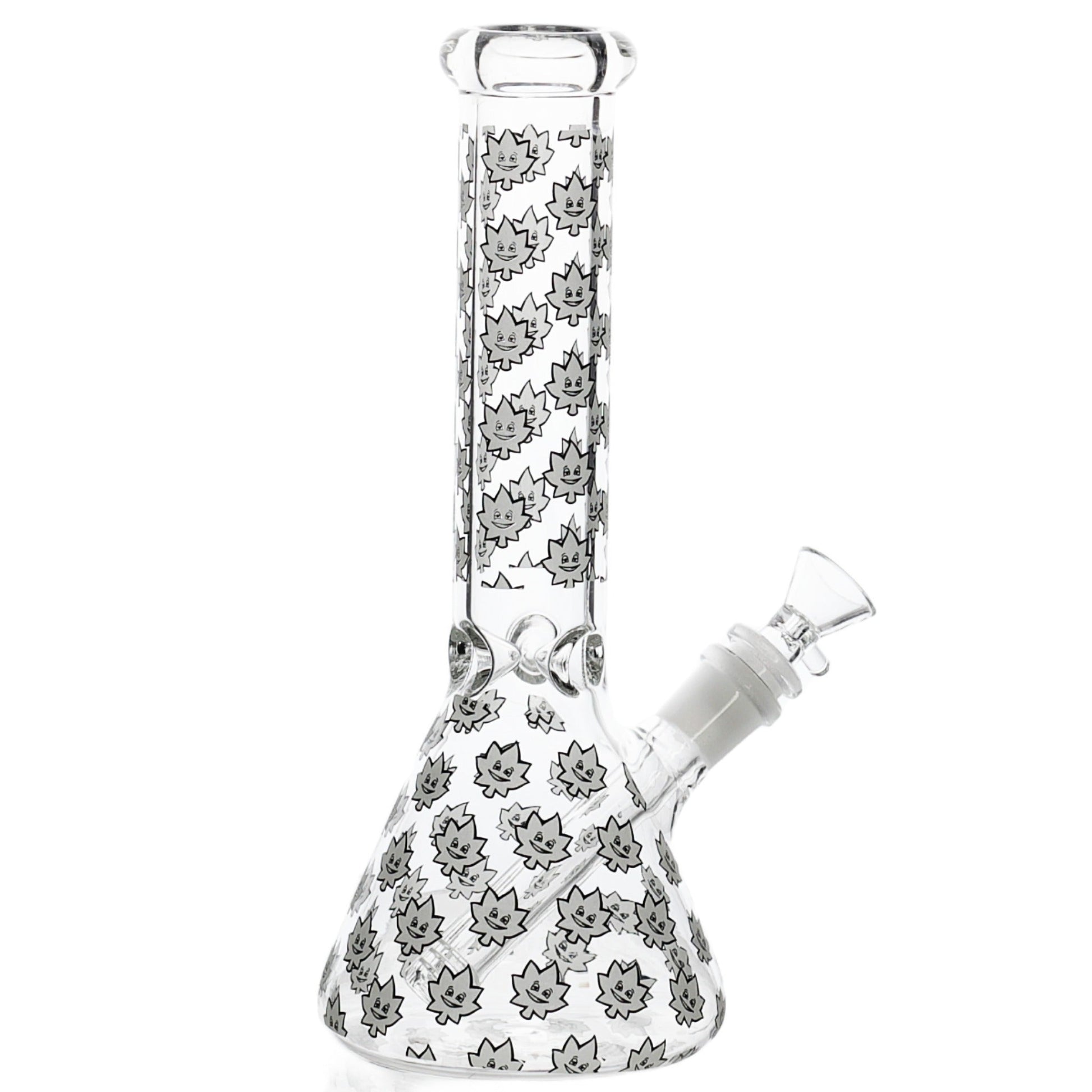 E420 Glow in the Dark Spike Leaf Beaker Bong 10in