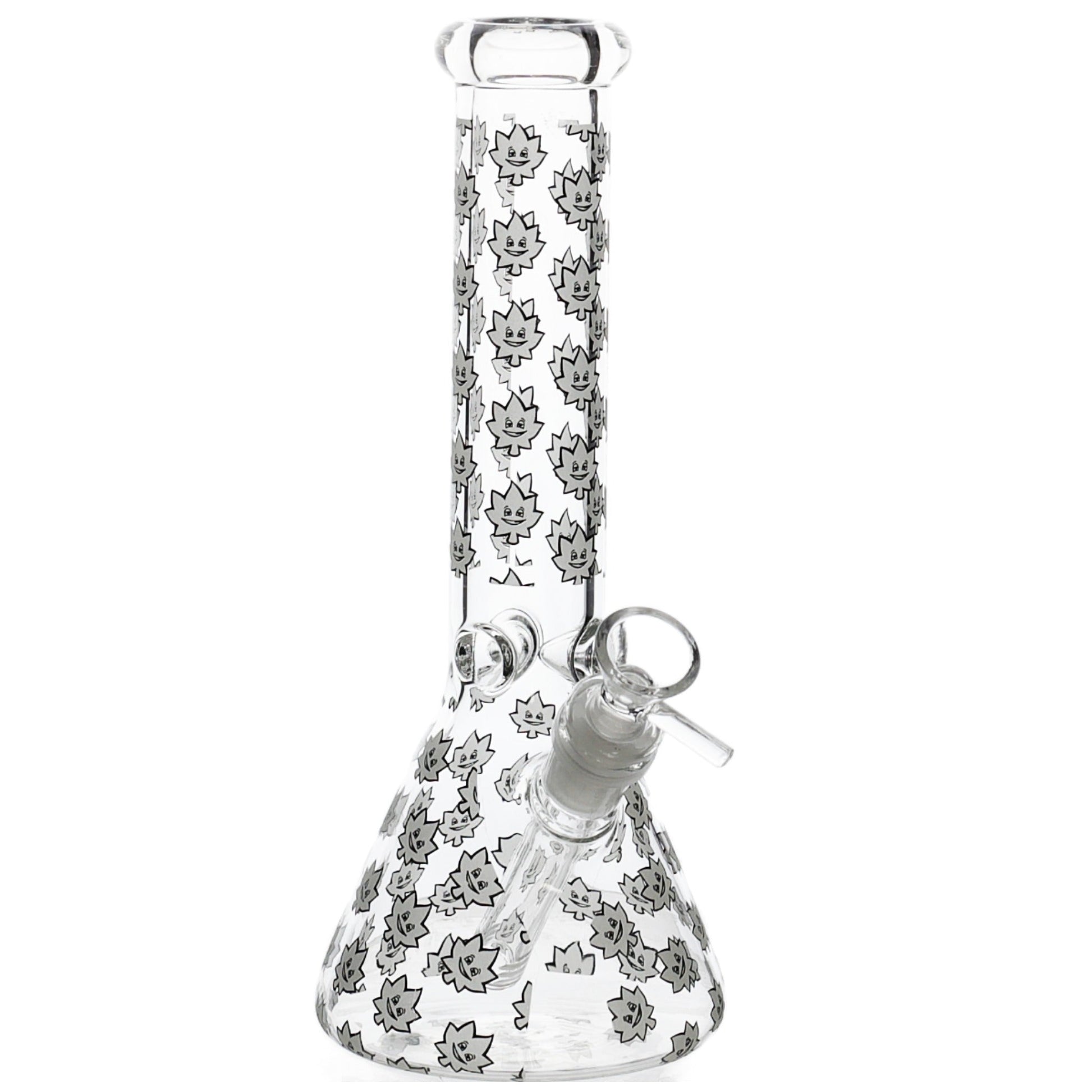 E420 Glow in the Dark Spike Leaf Beaker Bong 10in