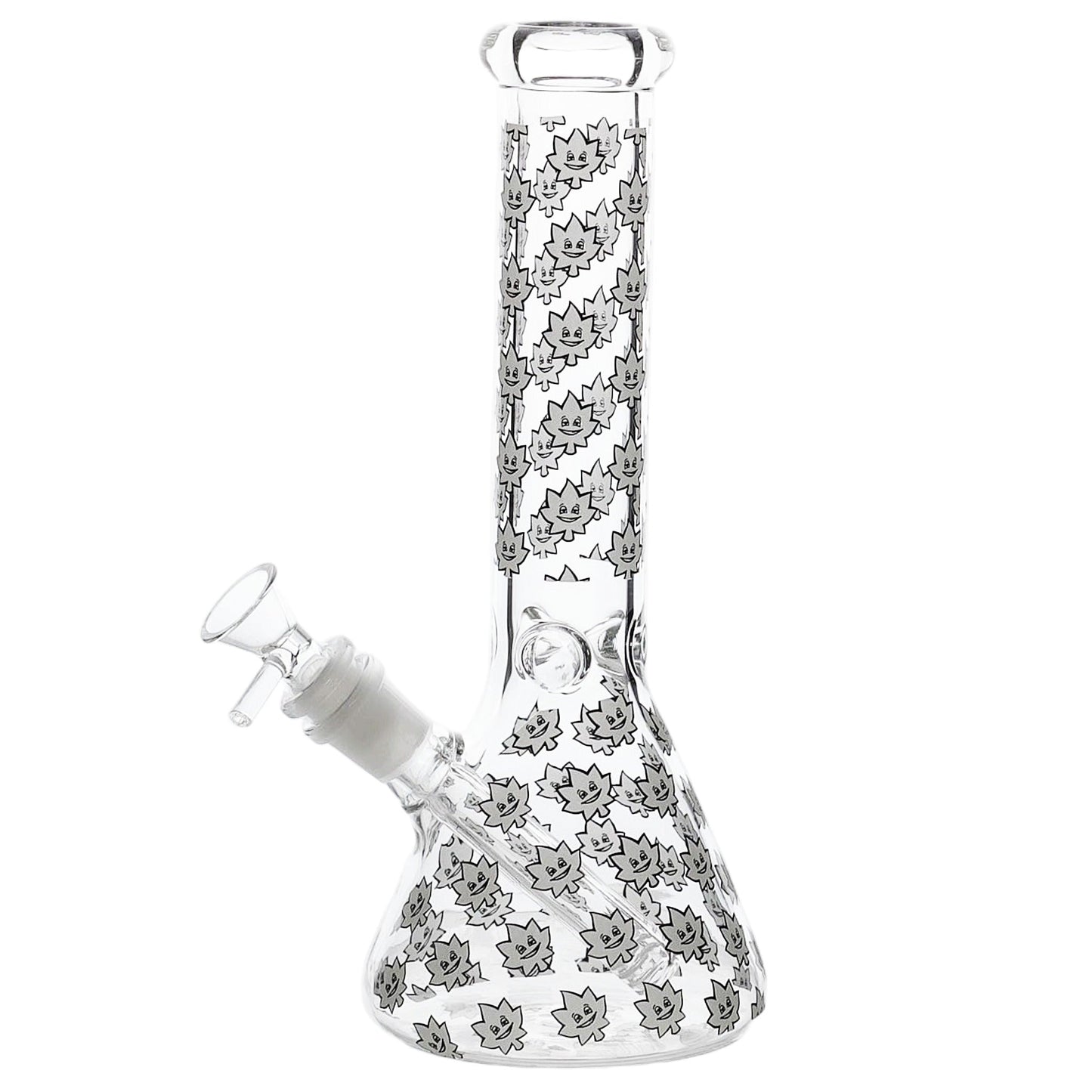 E420 Glow in the Dark Spike Leaf Beaker Bong 10in