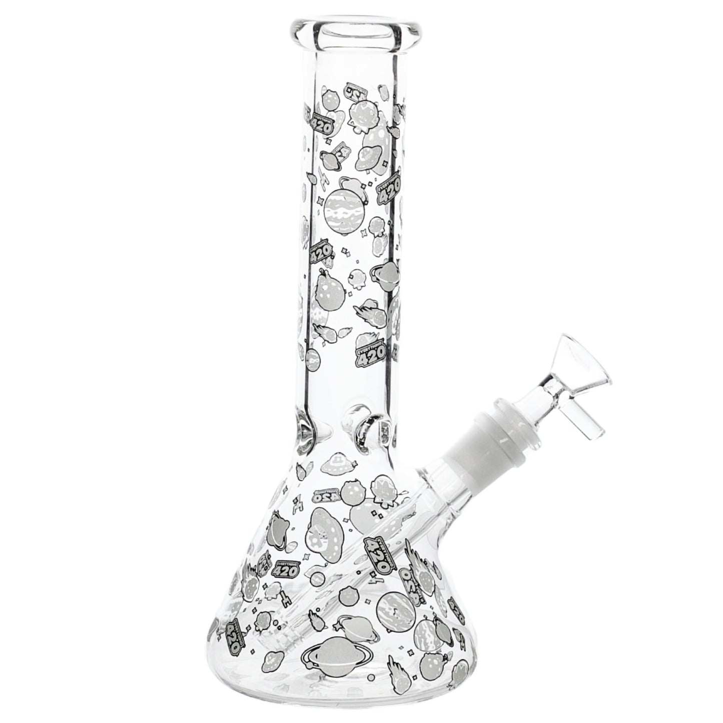 E420 Glow in the Dark Universe Beaker Bong 10in