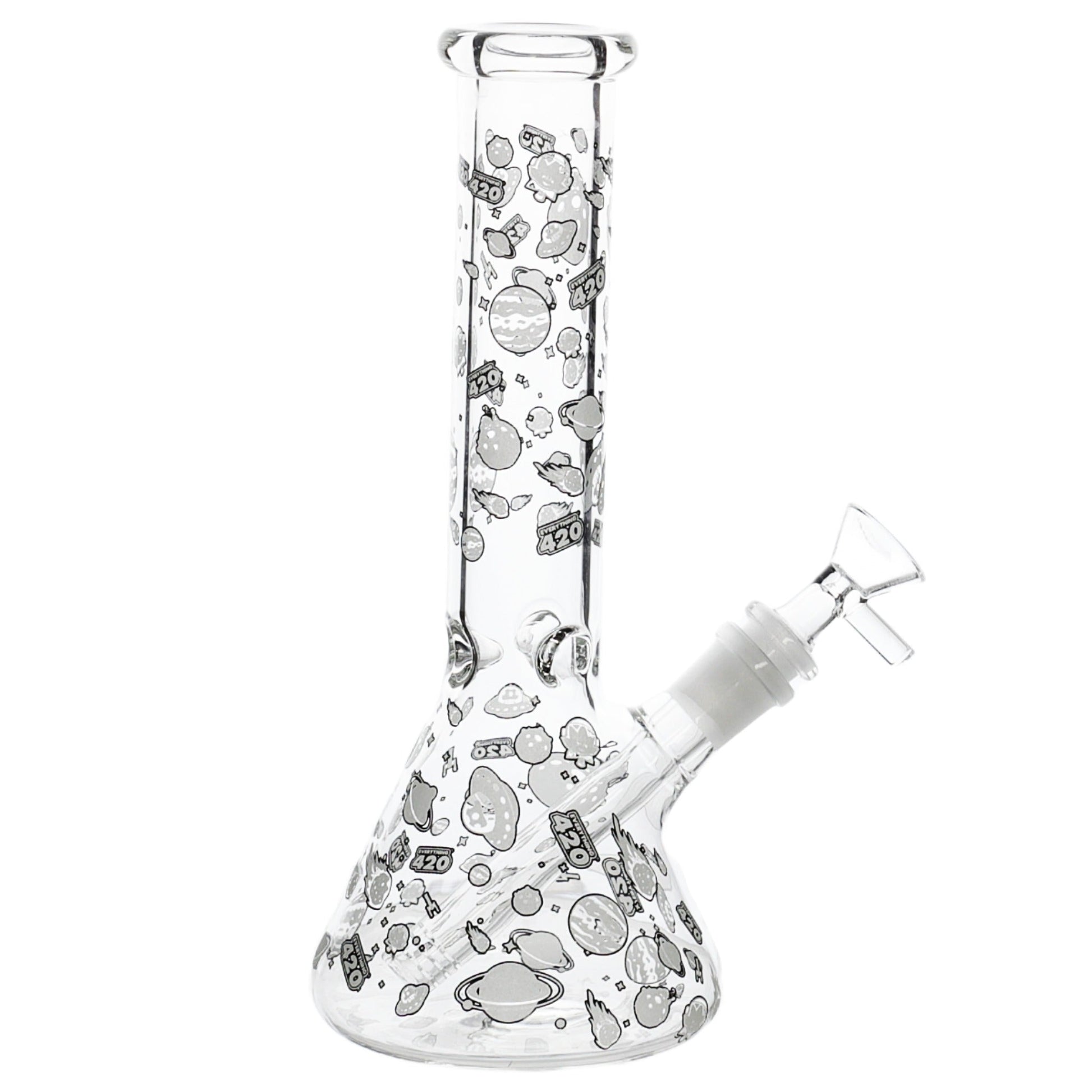 E420 Glow in the Dark Universe Beaker Bong 10in