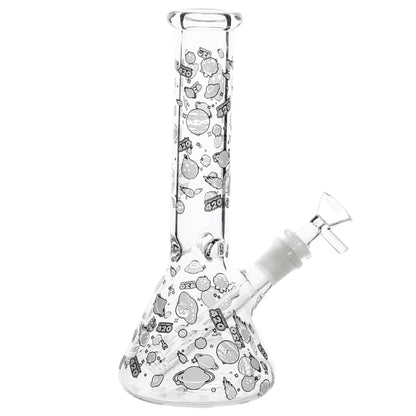 E420 Glow in the Dark Universe Beaker Bong 10in