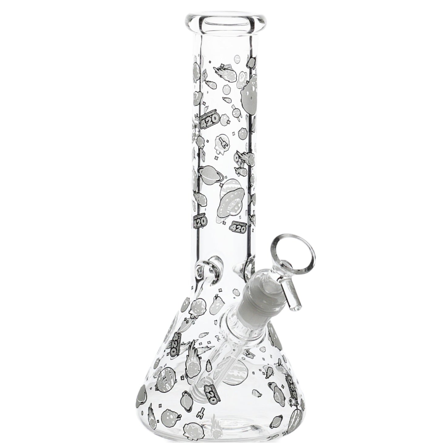 E420 Glow in the Dark Universe Beaker Bong 10in
