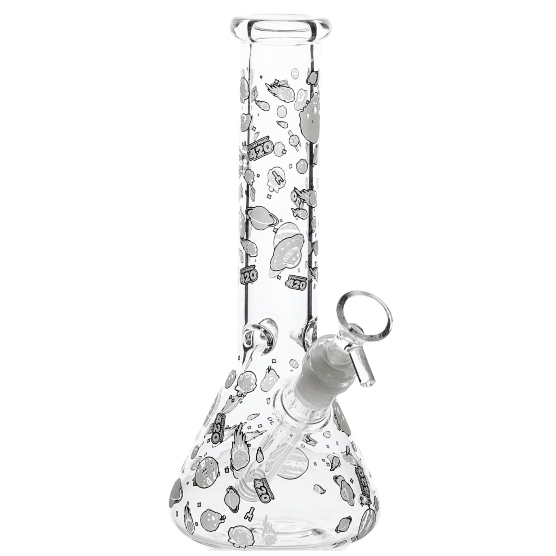 E420 Glow in the Dark Universe Beaker Bong 10in