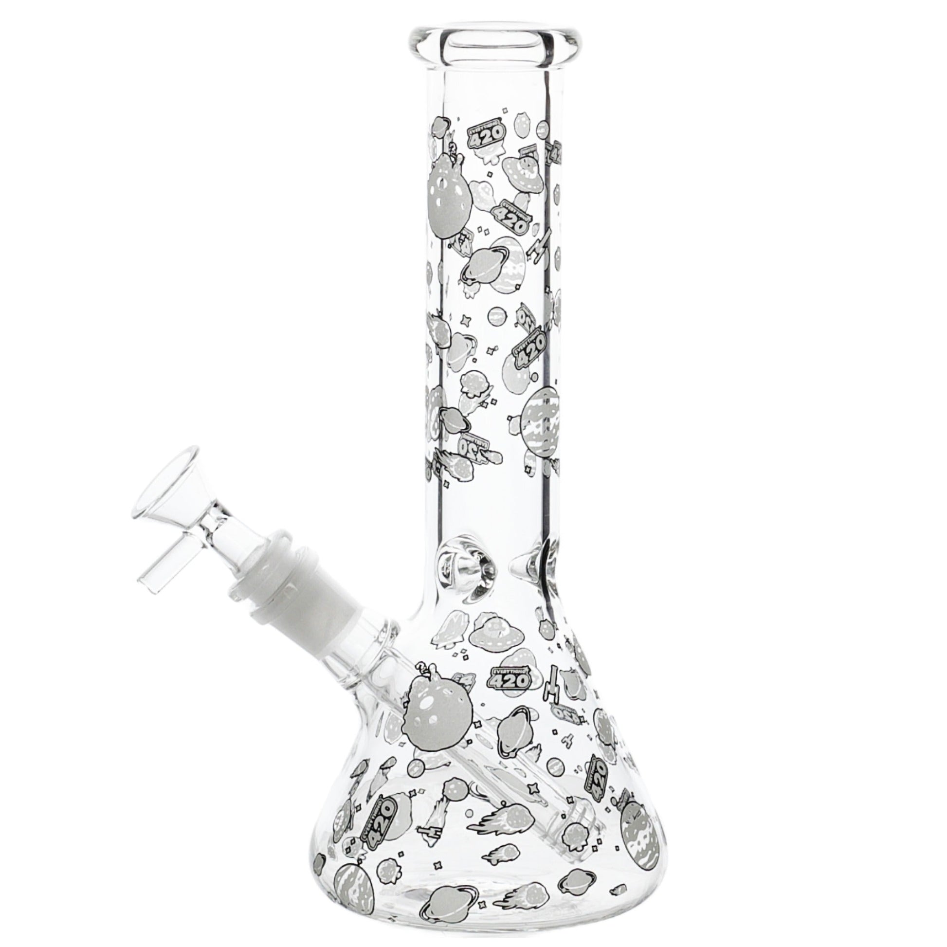 E420 Glow in the Dark Universe Beaker Bong 10in