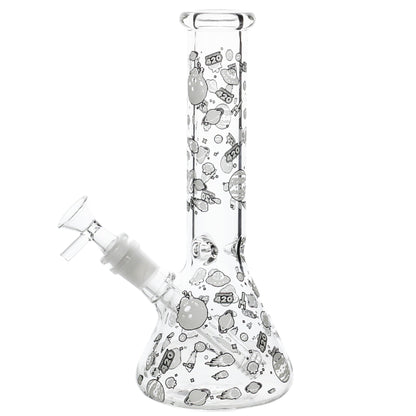 E420 Glow in the Dark Universe Beaker Bong 10in