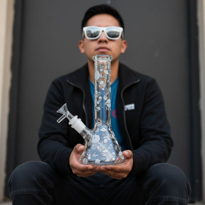E420 Glow in the Dark Universe Beaker Bong 10in