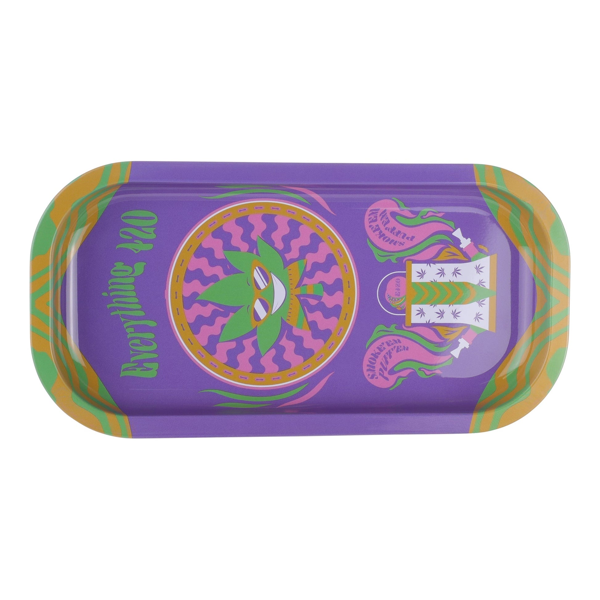E420 Slim Metal Rolling Tray 8 x 4 Inch