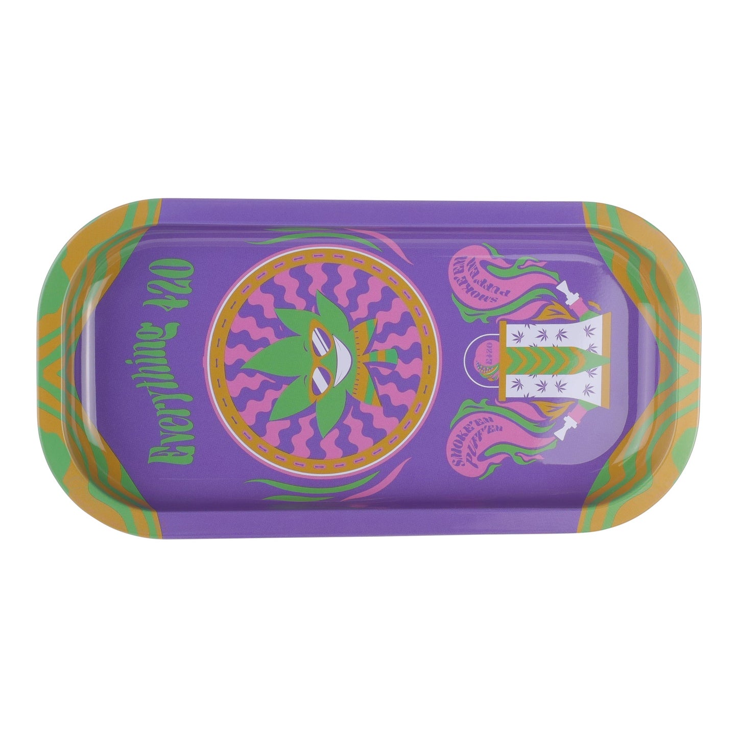 E420 Slim Metal Rolling Tray 8in x 4in