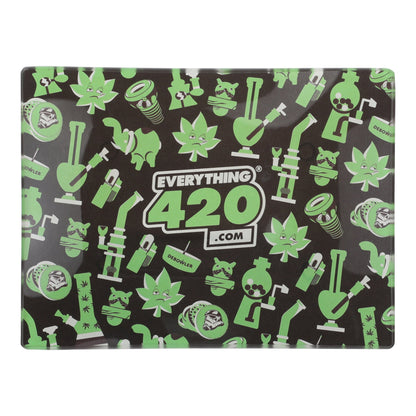E420 Small Glass Rolling Tray 6.5in
