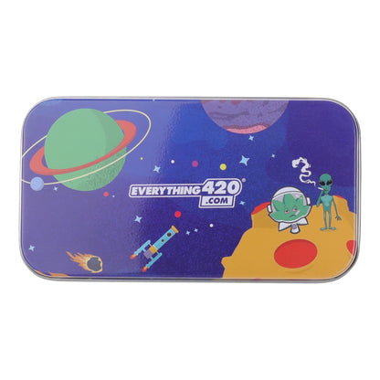 E420 Syndicase Metal Weed Storage Tin 5in Lid Rolling Tray