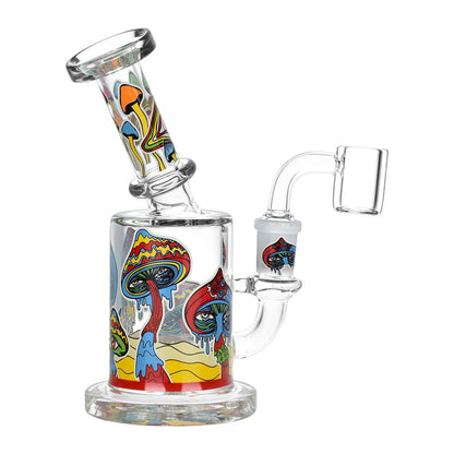 Fungi Eyes Glow In The Dark Glass Dab Rig - 6"