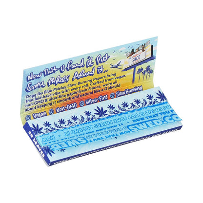 50CT - Dogg Lbs Blue Paisley Rolling Papers - 1 1/4" / 50pc