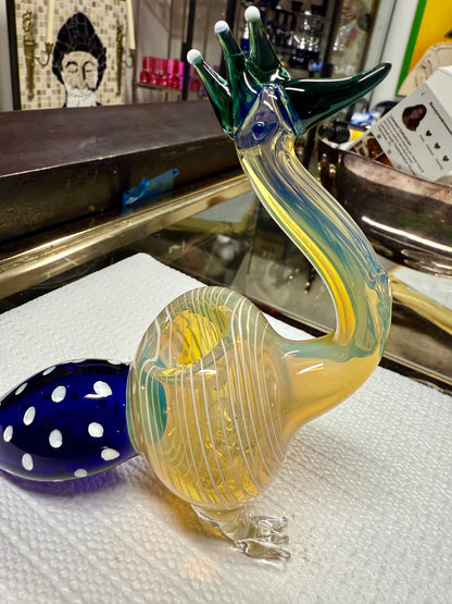 Ripkitty 5” Peacock Dry Herb Hand Pipe Borosilicate Glass - Colors May Vary