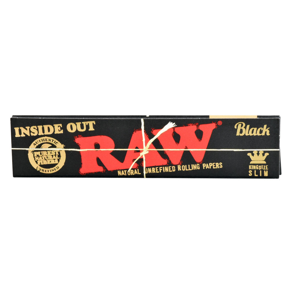 RAW Black Classic Inside Out Rolling Papers | King Size Slim | 50pk