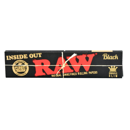 RAW Black Classic Inside Out Rolling Papers | King Size Slim | 50pk