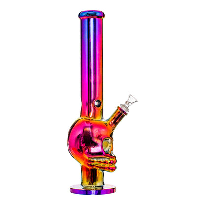 Amy Electro Skull Straight Tube Bong 15in
