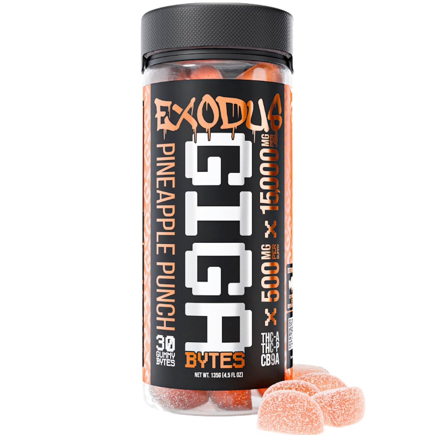 Exodus Gigabyte Pineapple Punch THC-A Gummies 15000mg 30ct