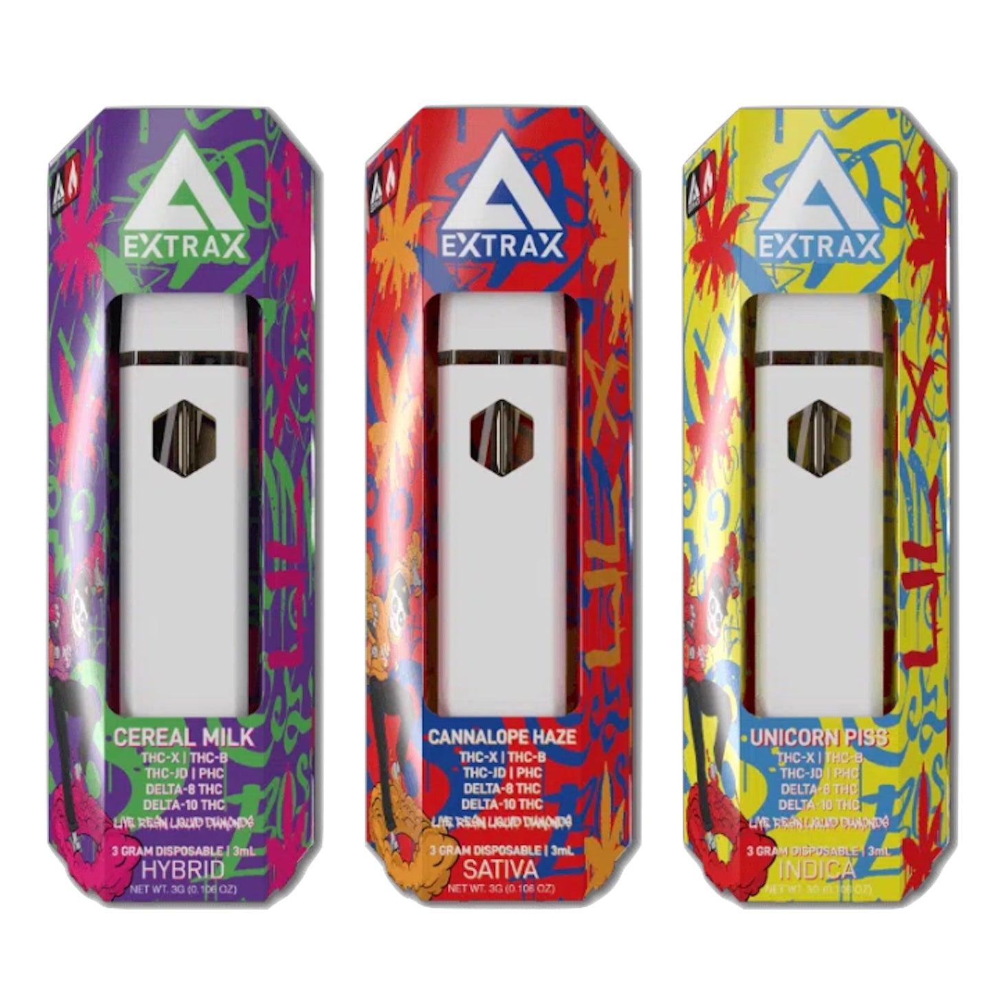 Extrax Thins THC-X THC-B Vaporizer 3000mg